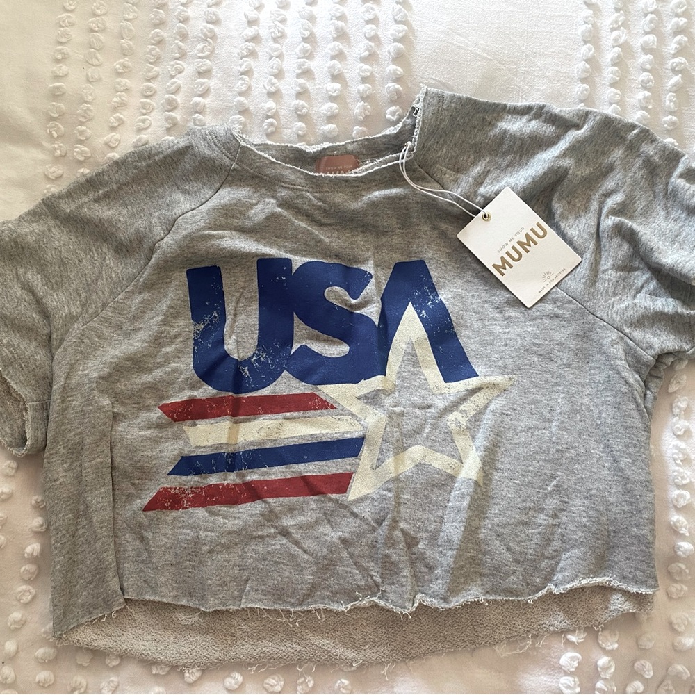 Show Me your Mumu USA crop tee